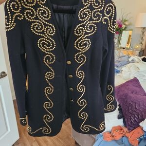 Elegant Black Jacket with Gold Accents